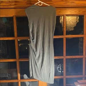 Topshop Asymmetrical Olive Green Dress